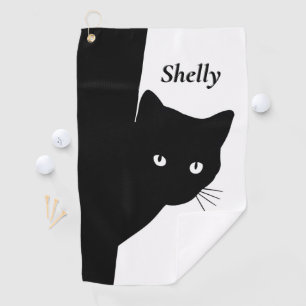 しっぽり黒猫 ゴルフタオル
