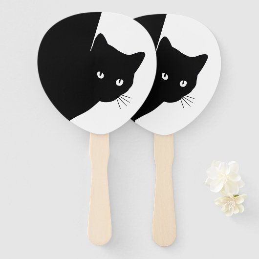 しっぽり黒猫 ハンドファン (正面&裏面)