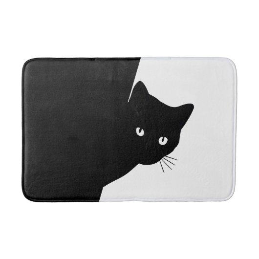 しっぽり黒猫 バスマット (正面)