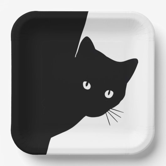 しっぽり黒猫 ペーパープレート (正面)
