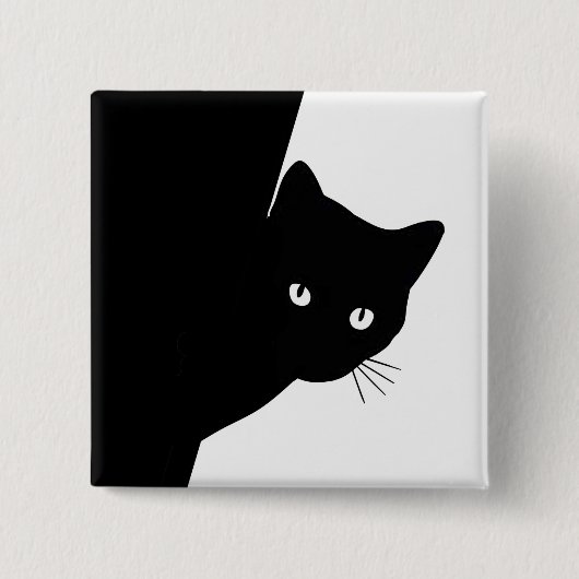 しっぽり黒猫 缶バッジ (正面)