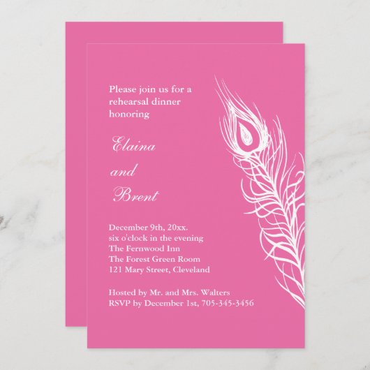しっぽを振る羽リハーサルディナー1 招待状 (正面/裏面)