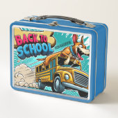 しっぽを振る舞う学校の日弁当箱 メタルランチボックス (正面)