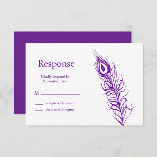 しっぽを振るRSVP (violet) 出欠カード (正面/裏面)