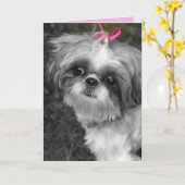 しつ女の子グリーティングカード カード (黄色い花)