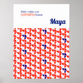 しなやかなかわいいレトロオレンジホワイト子供部屋カスタム ポスター (正面)