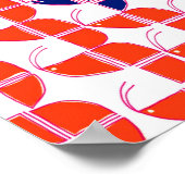 しなやかなかわいいレトロオレンジホワイト子供部屋カスタム ポスター (角)