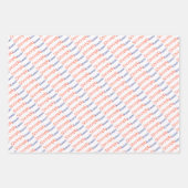 しなやかなかわいいレトロ子供部屋パターンオレンジホワイト ラッピングペーパーシート (正面2)