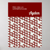 しなやかなレトロホワイトレッド子供部屋カスタム ポスター (正面)