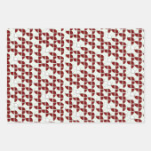 しなやかな愛らしい子供部屋レトロパターンレッドホワイト ラッピングペーパーシート (正面)