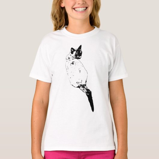 しなやかな猫の表情 Tシャツ (正面)