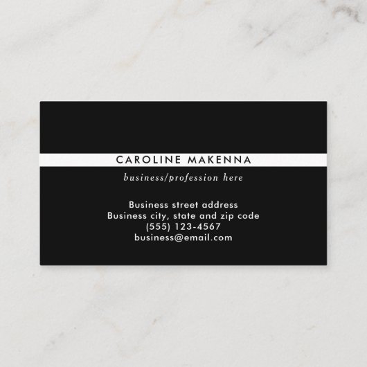 しはっきりしたかしモミニマルノグラム白黒プロフェッショナル 名刺 (裏面)