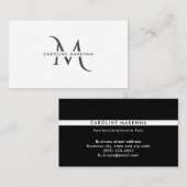 しはっきりしたかしモミニマルノグラム白黒プロフェッショナル 名刺 (正面/裏面)