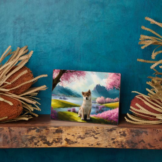 しばいぬの子犬 フォトプラーク (側面)