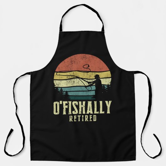 しばしば退職した魚釣りおもしろい退職 エプロン (正面)