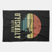 しばしば退職した魚釣りおもしろい退職 キッチンタオル (横)