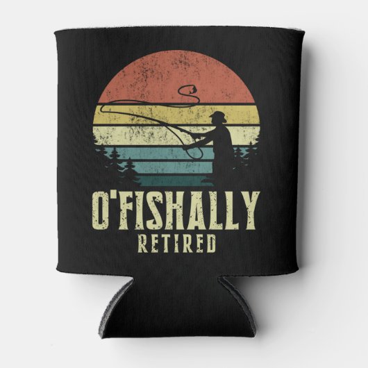 しばしば退職した魚釣りおもしろい退職 缶クーラー (正面)