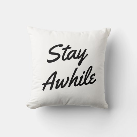 "しばらく滞在"の印刷の枕 クッション (正面)