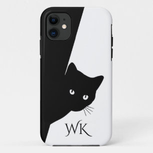 しぶい黒猫モノグラム iPhone 11 ケース