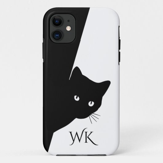 しぶい黒猫モノグラム Case-Mate iPhoneケース (裏面)