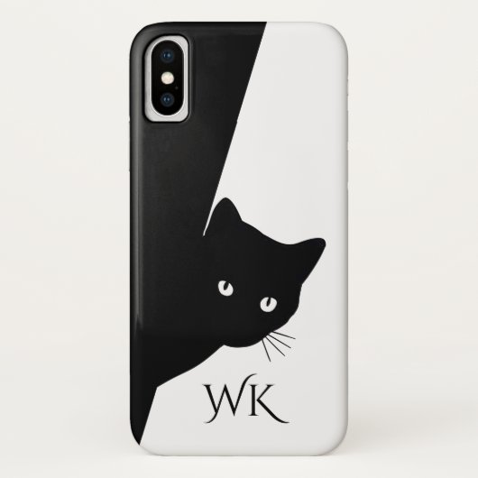 しぶい黒猫モノグラム Case-Mate iPhoneケース (裏面)