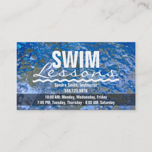 しぶきにきらめくな青海原にレッスンを泳がせます 名刺 (正面)