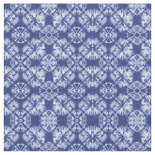 しぼりインディゴブルー絞り染め抽象芸術柄 ファブリック (クローズアップ)