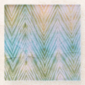 しぼりシェブロンアートパターンデコールガラスコースター ガラスコースター (正面)