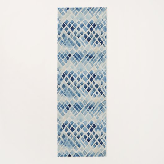 しぼりブルー絞り染め伝統的ジャパン柄No4 ヨガマット (裏面)