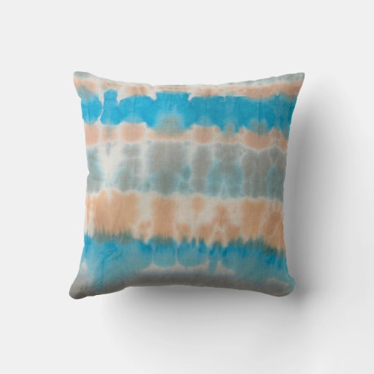 しぼり布ぼほブルーオレンジ絞り染め枕 クッション (裏面)
