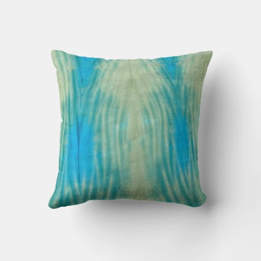 しぼり布ぼほブルーグリーン絞り染め枕 クッション (裏面)