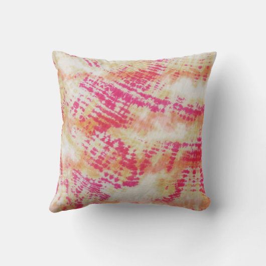 しぼり布房方ピンクオレンジ絞り染め枕 クッション (裏面)