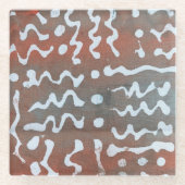 しぼり抽象芸術アートパターンデコールガラスコースター ガラスコースター (正面)