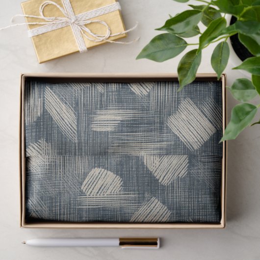 しぼり絞り染めインジゴ日本のブラシアート1 薄葉紙 (ギフト)