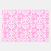 しぼり絞り染めピンクスノーフレーク模様 ラッピングペーパーシート (正面3)