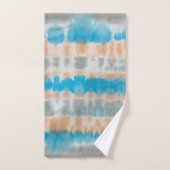 しぼり絞り染めブルーオレンジボホバスタオルセット バスタオルセット (ハンドタオル)