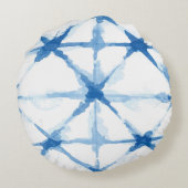 しぼり絞り染め三角模様丸枕 ラウンドクッション (裏面)