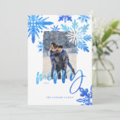 しぼり絞り染め王室のブルースノーフレーク写真 シーズンカード (スタンド正面)