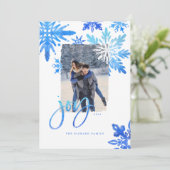 しぼり絞り染め王室のブルースノーフレーク写真 シーズンカード (スタンド正面)