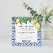 しぼ日本のりブルーnホワイトレモンカップルシャワー 招待状 (スタンド正面)