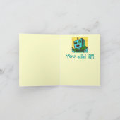 "しましたそれを!" 幸せなロボットおめでとうカード カード (内部)