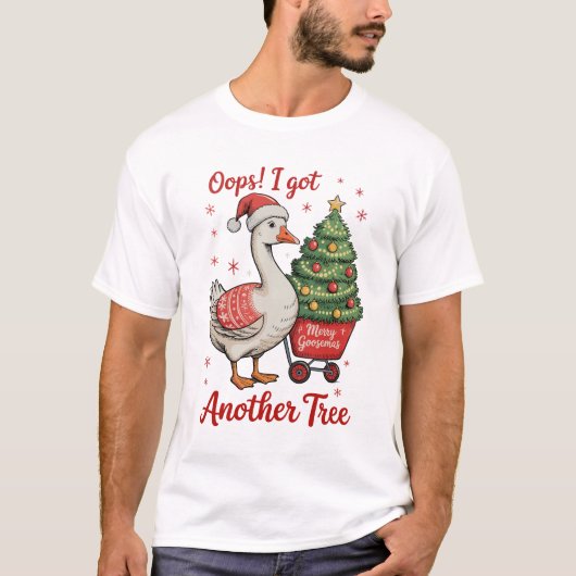 しまった!またツリーガチョウのクリスマス Tシャツ (正面)