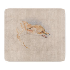 しゃがむキツネの勉強（John Frederick Lewis著） カッティングボード