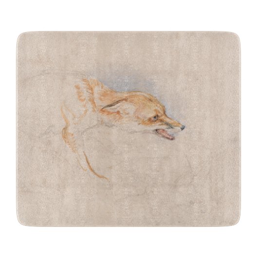 しゃがむキツネの勉強（John Frederick Lewis著） カッティングボード (正面)