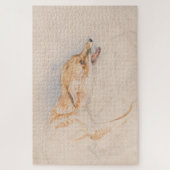 しゃがむキツネの勉強（John Frederick Lewis著） ジグソーパズル (縦)