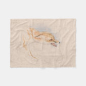 しゃがむキツネの勉強（John Frederick Lewis著） フリースブランケット (正面(横))