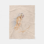 しゃがむキツネの勉強（John Frederick Lewis著） フリースブランケット (正面)