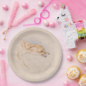 しゃがむキツネの勉強（John Frederick Lewis著） ペーパープレート (パーティー)