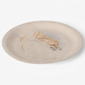 しゃがむキツネの勉強（John Frederick Lewis著） ペーパープレート (アングル)