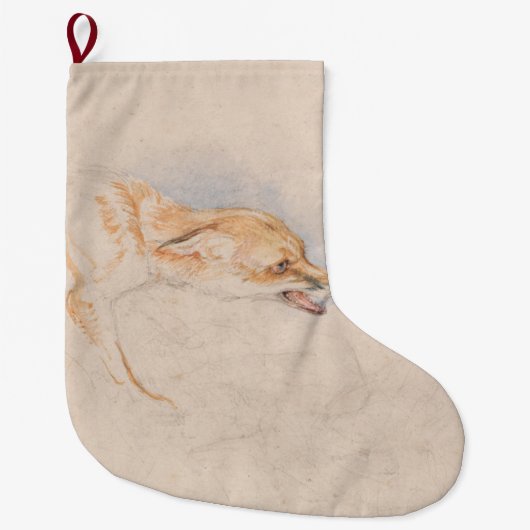 しゃがむキツネの勉強（John Frederick Lewis著） ラージクリスマスストッキング (正面)